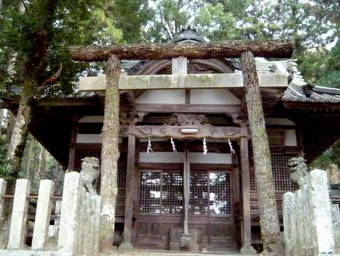 大原・大歳神社の黒木鳥居　全体像