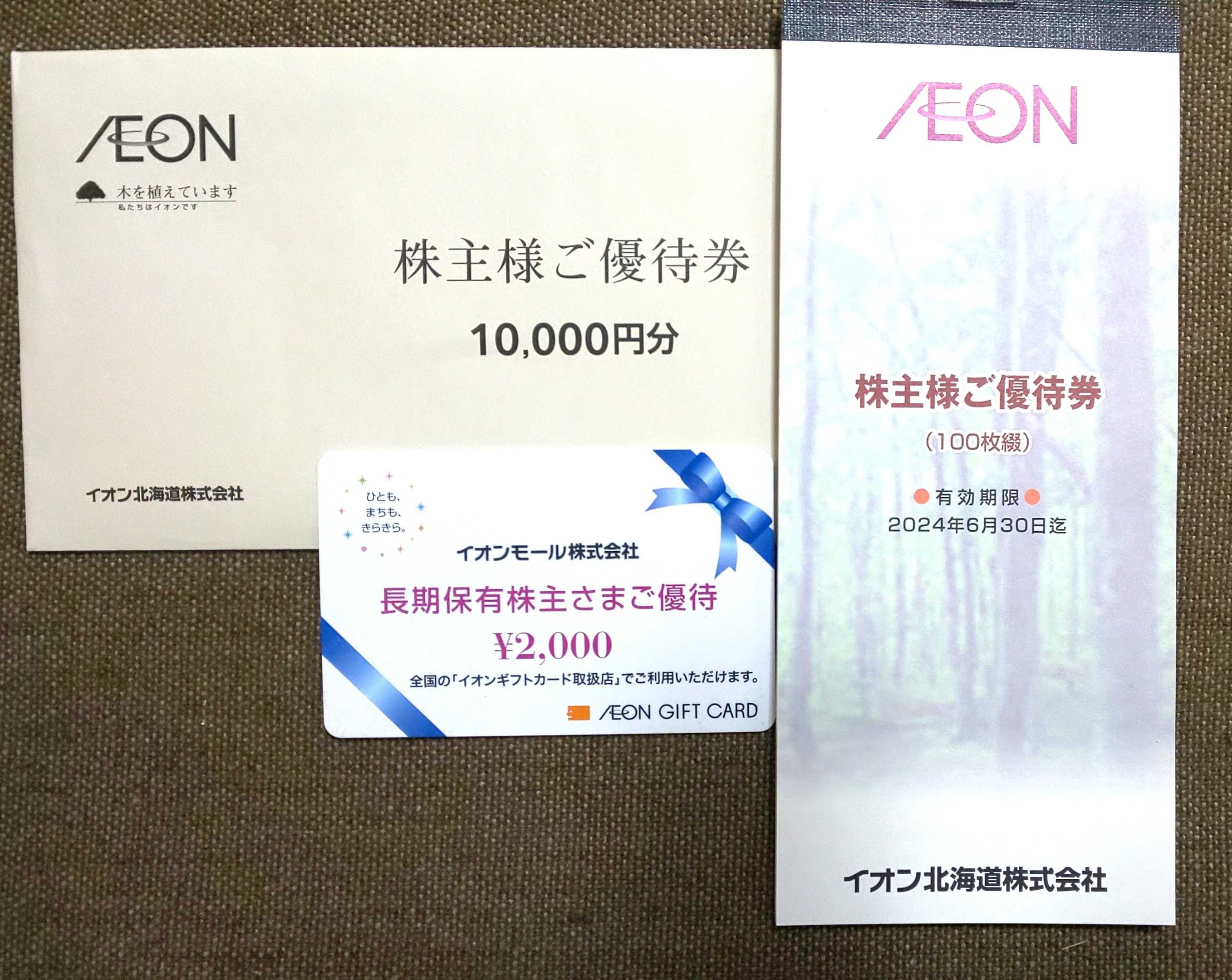 イオン北海道 株主優待券 2,000円分 マックスバリュ AEON ① 3 24