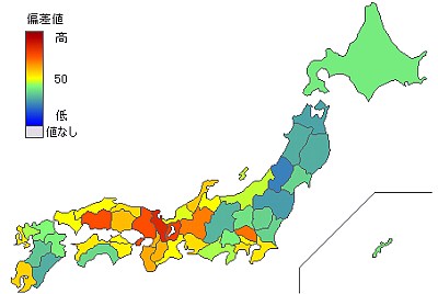 パン消費全国図