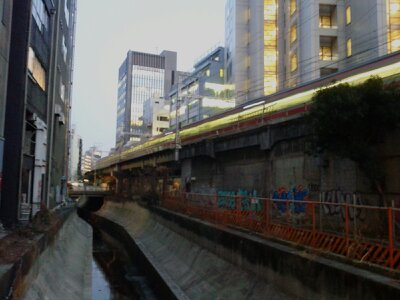 東横線渋谷最後2013年３月・川沿い