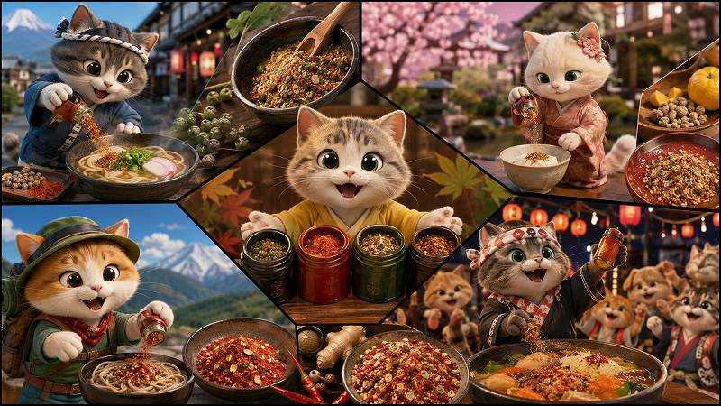 7月3日は七味の猫合唱団が歌いだす日。香りのステージが開く「七味の日」