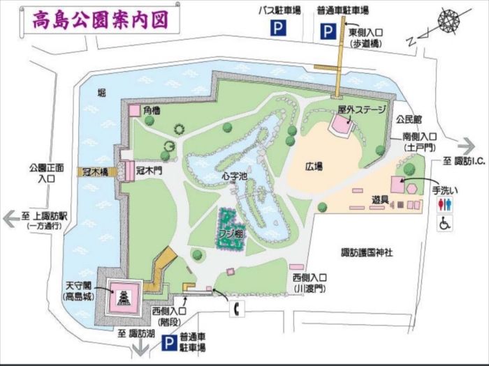 古地図 上諏訪地図 大正１３年／上諏訪停車場 中央本線 諏訪湖 伝染病棟 ショップ 高島城址