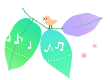 イラスト　葉っぱと鳥　leaf_017