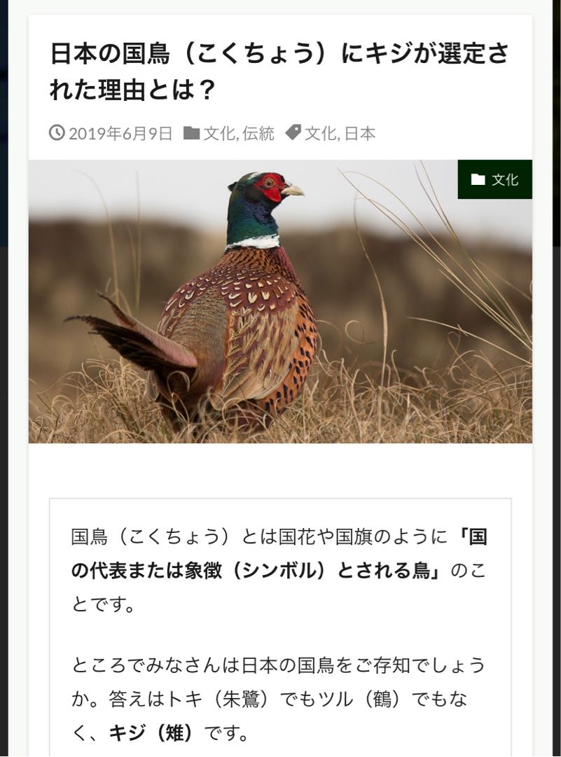 トキ 国鳥 日本の国鳥（こくちょう）にキジが選定された理由とは？│WABI SABI