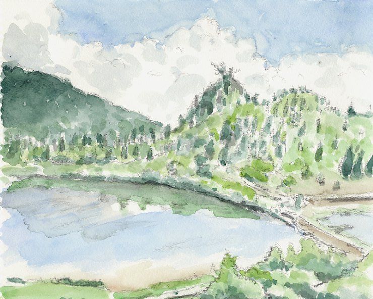 真夏の霧ケ峰高原・・水彩画 | 野良の風 - 楽天ブログ