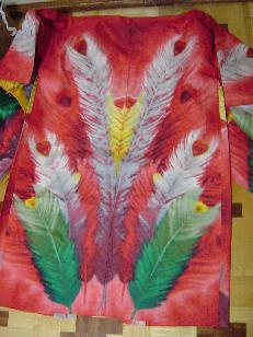 孔雀の羽柄の羽織