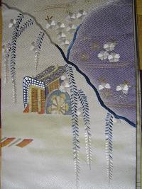 藤と桜の牛車の帯