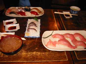 中トロ、あじ刺身