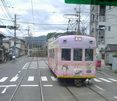 京福電鉄嵐山本線（山ノ内～蚕ノ社間）2003年7月26日撮影