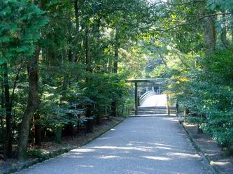 まだ人も少ない参道