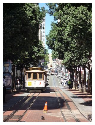 サンフランシスコ　ケーブルカーと坂道
