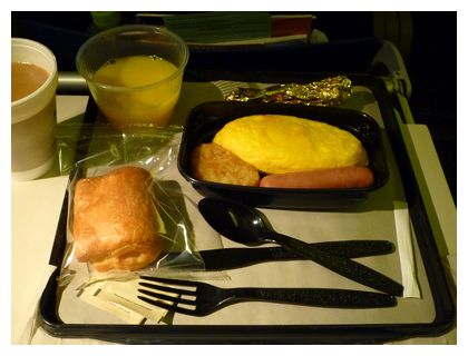 ユナイテッド航空　機内食　朝食
