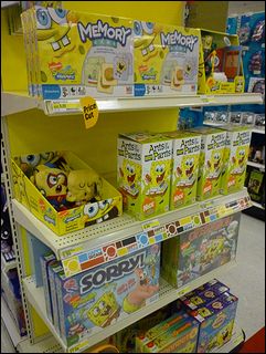 ターゲットのおもちゃ売り場にはスポンジボブが!!