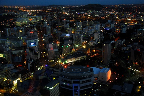 NZオークランドダウンタウン夜景