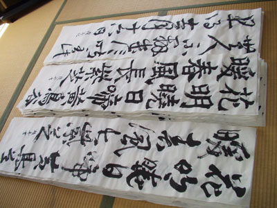 2007・5・26・昇段試験用の作品・１　　選別前の３種類の作品です。作品を見て頂くのはチョッと恥ずかしいです。