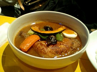 カリカリチキンのスープカレー♪