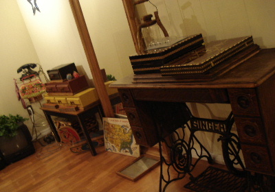 country funiture& singer sewing machine