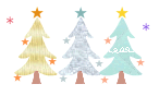 アイコン　クリスマスツリー3本　キラキラ