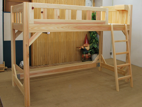 木製ひのきロフトベッド　