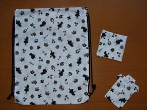 巾着セット白地シルエットアリス