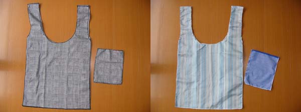 エコバッグチェックとストライプ