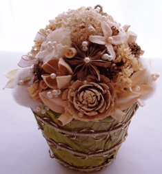 2006　7月レッスン　夏のポットアレンジ