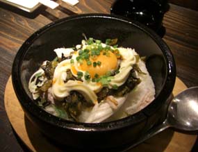 肴や星ちゃん・鶏と高菜のビリ辛まぜ御飯