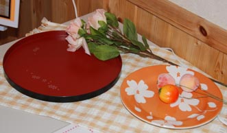 撮影用のお盆とお皿