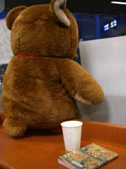 熊谷献血ルーム　くまさんの後ろ姿