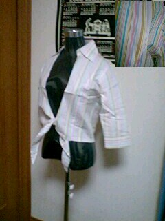 結びストライプシャツ