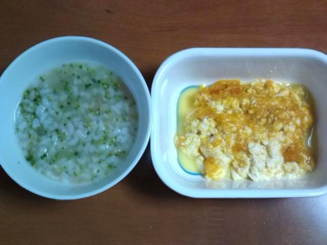 ブロッコリーオカカ粥・かぼちゃ豆腐