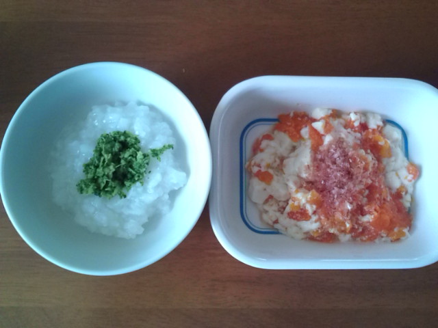 ブロッコリー粥・人参豆腐