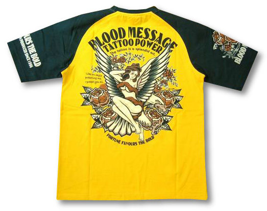 ブラッドメッセージ Tシャツ エフ商会 BLOOD MESSAGE アメカジＴシャツ BLST-250 LADY EAGLE レディイーグル ピンナップガール TATTOOタトゥーモチーフ 新品