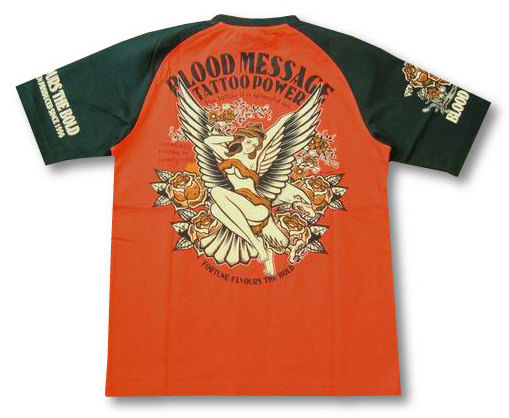 ブラッドメッセージ Tシャツ エフ商会 BLOOD MESSAGE アメカジＴシャツ BLST-250 LADY EAGLE レディイーグル ピンナップガール TATTOOタトゥーモチーフ 新品