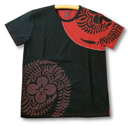 トライバル半袖Tシャツ◆泥棒日記/レディース 泥棒日記 Tシャツ トライバル桜 和柄 半袖tee dw7824 黒 新品