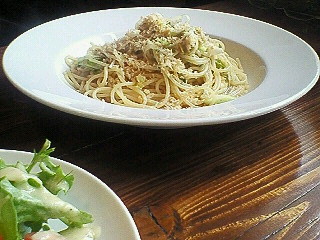 ツナと長ネギのスパゲティ