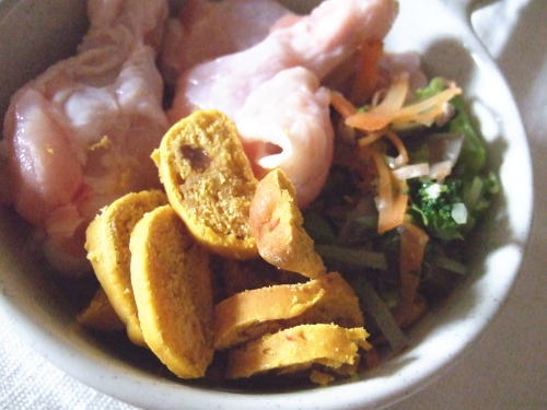 愛犬の健康のために・手作りフード・かぼちゃスコーン・手羽元生