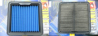 純正と新品のエアクリーナー