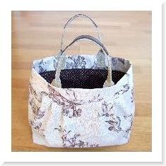 花柄リネン・バッグ