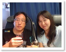 NWビジネスクラスでワイン