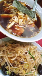 チャーシュー麺大盛り＆肉野菜炒め