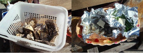 牡蠣とホイル焼き