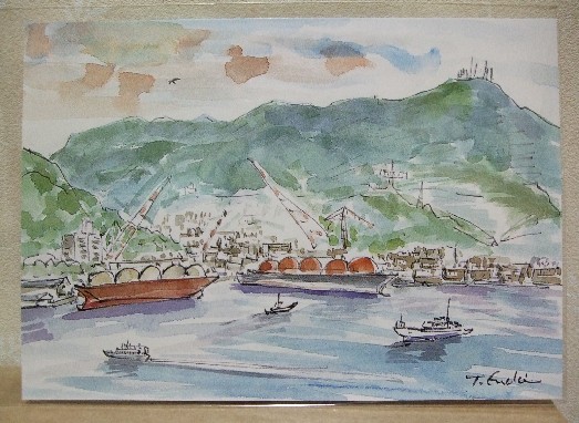 長崎港の絵
