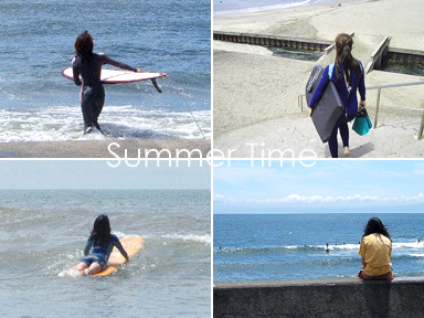 Surfer Girl On The Beach