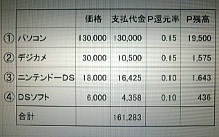 ヨドバシカメラ　ポイント