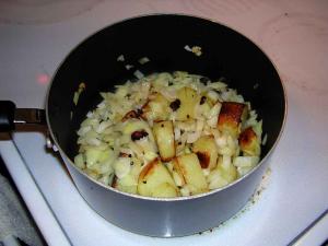 cook potato and onion