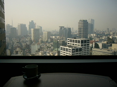 朝の客室の風景