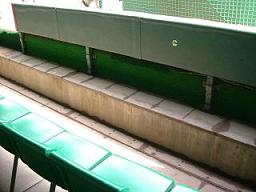 一塁側ベンチ。