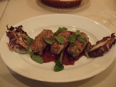 20090103ラピオーラ短角牛サーロインスカルモツァチーズのオーブン焼赤ワインソース