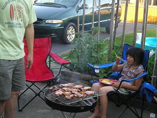 裏庭でＢＢＱ！